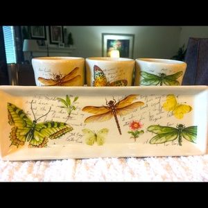 Yankee butterfly tray and cups